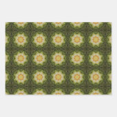 Erdgrün geometrisches Muster Nr. 3 Geschenkpapier Set (Vorderseite)