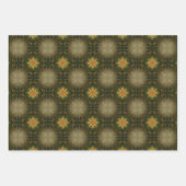 Erdgrün geometrisches Muster Nr. 4 Geschenkpapier Set (Vorderseite)