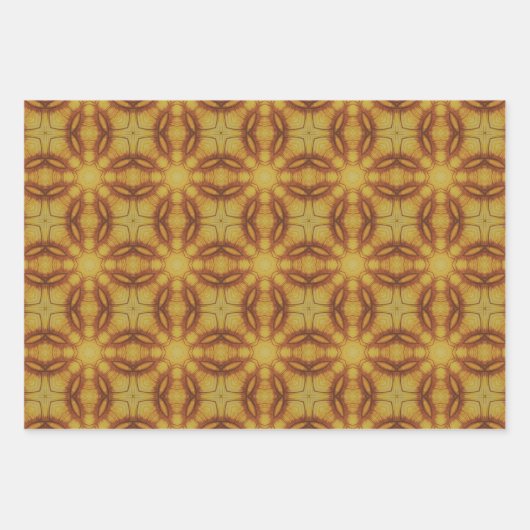 Erdgrün geometrisches Muster Nr. 7 Geschenkpapier Set (Vorderseite 3)