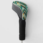 Erdgrüne Art Deco Ventilator Muster (4) Golf Headcover (angewinkelt)