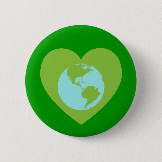 Erdherz-Grün-Knopf Button (Vorderseite)