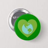 Erdherz-Grün-Knopf Button (Vorne & Hinten)