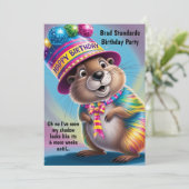 Erdhob sieht Schattenpsychedelikfarben Einladung (Stehend Vorderseite)