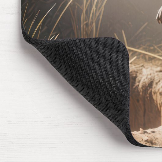 Erdhock bei Sonnenlicht Stehend Mousepad (Ecke)