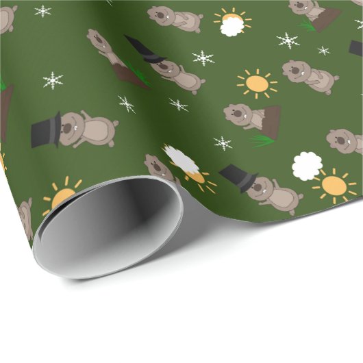 Erdhog-Tagesmuster Geschenkpapier (Rolleneckpunkt)