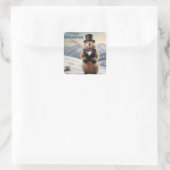 Erdhuhn Quadratischer Aufkleber (Tasche)