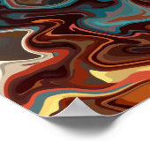 Erdig Abstrakt mit türkisfarbenen Highlights Poster (Ecke)