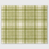 Erdig kariert | Salbei & Creme Geschenkpapier (Flach)