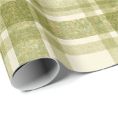Erdig kariert | Salbei & Creme Geschenkpapier (Rolleneckpunkt)