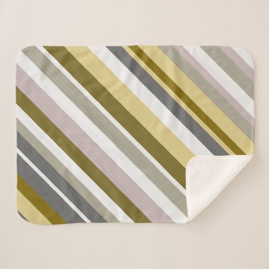 "Erdig", Rustikal Ähnliche Streifen-Muster-Decke Sherpadecke (Vorderseite (Horizontal))