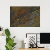 Erdige Achat-Geode Große Horizontale Wandkunst Poster (Heimbüro)
