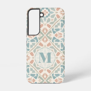 Erdige Arabeske Wasserfarb-Mosaik-Einzelbuchstab Samsung Galaxy Hülle