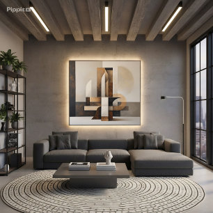 Erdige Architektur: Geometrische Harmonie Leinwanddruck