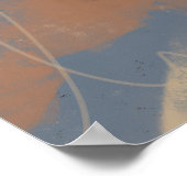 Erdige Blaue Abstrakte Pinselstriche Poster (Ecke)