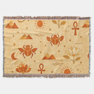 Erdige Boho-Ägyptische Muster-Minimalistische Phar Decke