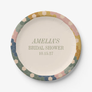 Erdige Boho-Chic-Vintage-Hochzeitsbrause Custom Pappteller