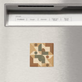 Erdige Boho-Geometrische Abstraktion Magnet (In Situ (Geschirrspüler))