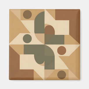 Erdige Boho-Geometrische Abstraktion Magnet