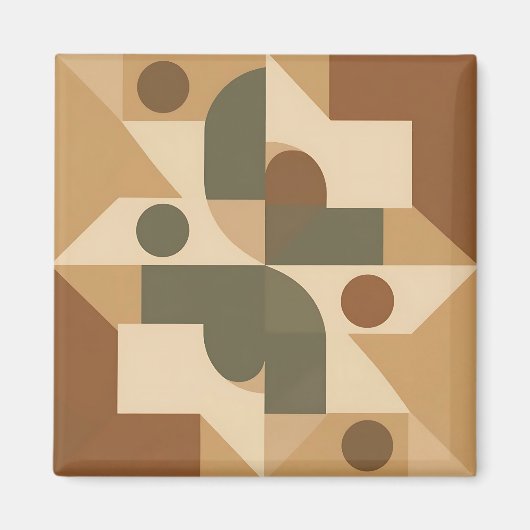 Erdige Boho-Geometrische Abstraktion Magnet (Vorne)