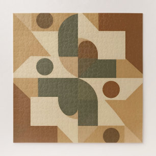 Erdige Boho-Geometrische Abstraktion Puzzle