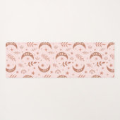 Erdige Boho-Mond-Muster-Monogramm Yogamatte (Rückseite (Horizontal))