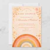 Erdige Boho-Regenbogen-Baby-Party Einladung (Vorderseite)