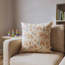 Erdige Boho-Regenbogen-Neutrale-Nursery-Wurfkissen