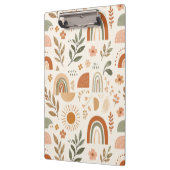 Erdige Boho-Regenbogen-Sonne-Blumen-Mappe Klemmbrett (Links)