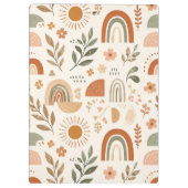 Erdige Boho-Regenbogen-Sonne-Blumen-Mappe Klemmbrett (Rückseite)