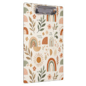 Erdige Boho-Regenbogen-Sonne-Blumen-Mappe Klemmbrett (Rechts)