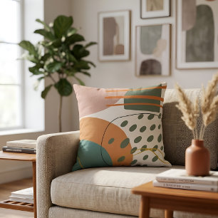 Erdige Boho Terrakotta Türkis Moderne Abstrakte Ku Kissen
