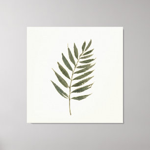 Erdige botanische Blatt Ranke Vintage Creme Rustik Leinwanddruck