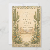 Erdige botanische Wüstenhochzeit Save The Date (Vorderseite)
