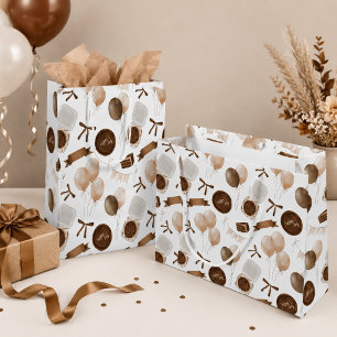 Erdige braune Ballon- und Bento-Torten-Geburtstags Große Geschenktüte