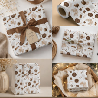 Erdige braune Ballons & Bento-Cake-Geburtstag Geschenkpapier