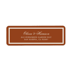 Erdige Chic-Terrakotta-Hochzeitsadressetikett