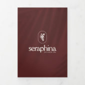 Erdige Eleganz Logo Schönheit, Spa Marone Broschür Dreifach Gefaltete Karte (Cover)
