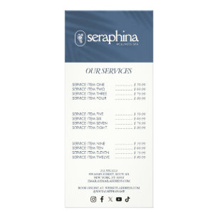 Erdige Eleganz Logo Schönheit, Wellness, Spa Blau Werbekarte