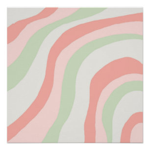 Erdige Farbe Wellige Streifen Minimalistischer Frü Poster
