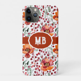 Erdige Farben, Herbstblumen Monogramm Case-Mate iPhone Hülle