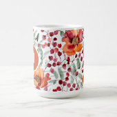 Erdige Farben, Herbstblumen Monogramm Kaffeetasse (Mittel)