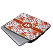 Erdige Farben, Herbstblumen Monogramm Laptopschutzhülle (Vorne Knopf)