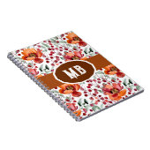 Erdige Farben, Herbstblumen Monogramm Notizblock (Rechte Seite)