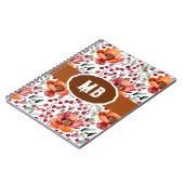 Erdige Farben, Herbstblumen Monogramm Notizblock (Linke Seite)