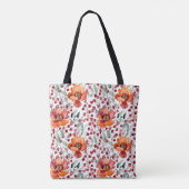 Erdige Farben, Herbstblumen Monogramm Tasche (Rückseite)