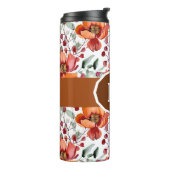 Erdige Farben, Herbstblumen-Monogramm Thermosbecher (Nach links gedreht)