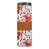 Erdige Farben, Herbstblumen-Monogramm Thermosbecher (Rückseite)