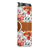 Erdige Farben, Herbstblumen-Monogramm Thermosbecher (Nach rechts gedreht)