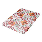 Erdige Farben, Herbstblumen monogrammiert Badematte (Schrägansicht)