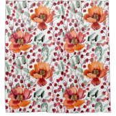 Erdige Farben, Herbstblumen monogrammiert Duschvorhang (Vorderseite)
